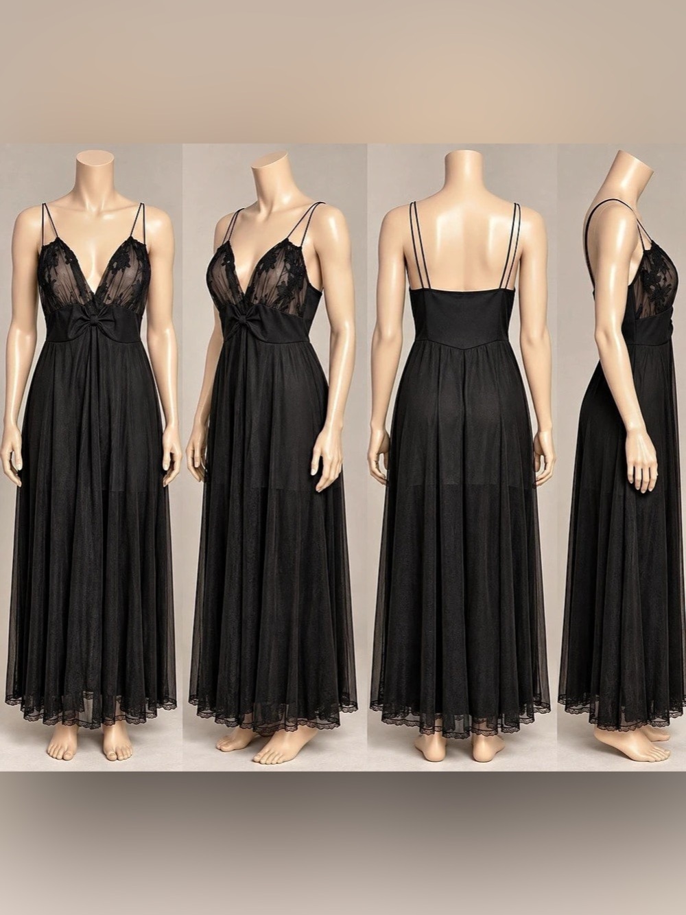 Black Lace Lingerie Maxi Dress